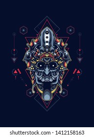Culture mask with sacred geometry