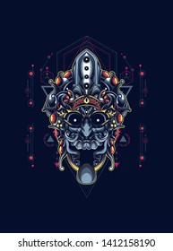 Culture mask with sacred geometry