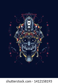 Culture mask with sacred geometry