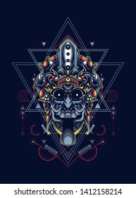 Culture mask with sacred geometry