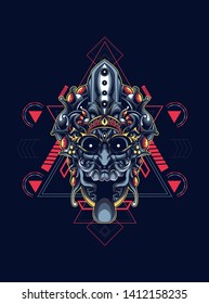 Culture mask with sacred geometry
