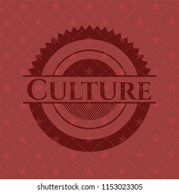 Culture red emblem. Vintage.
