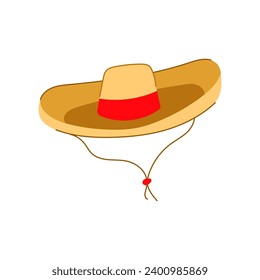 culture sombrero cartoon. celebration carnival, ethnic festival, mariachi traditional culture sombrero sign. isolated symbol vector illustration