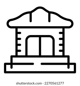 Culture temple icon outline vector. National flower. Union culture