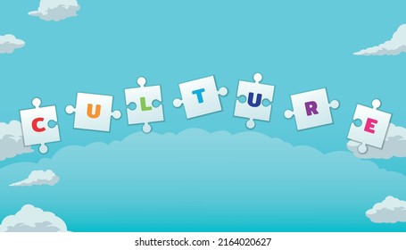 Culture Text Jigsaw Cloud Background