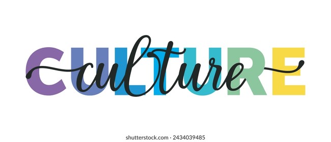 culture . typography for t shirt design, tee print, applique, fashion slogan, badge, label clothing, jeans, or other printing products. Vector illustration	