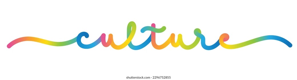 CULTURE vector monoline banner with colorful gradient