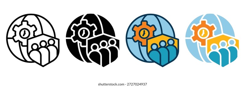 culture web icon multiple style collection