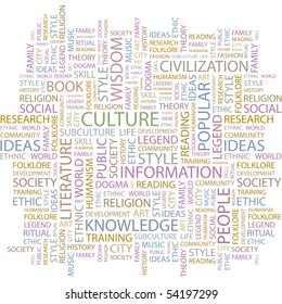 CULTURE. Word collage on white background. Vector illustration.