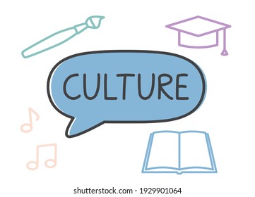 culture written in speech bubble- vector illustration