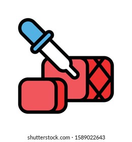 Cultured meat vector illustration, Future technology filled design icon
