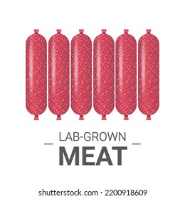 cultured raw red meat made from animal cells artificial lab grown meat production concept