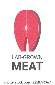 carne roja cruda cultivada a partir de células animales concepto de producción de carne cultivada en laboratorio vertical