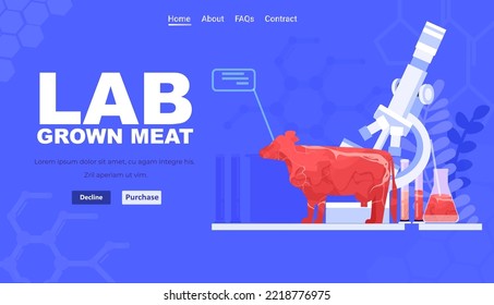 carne cruda roja cultivada a partir de células animales concepto de producción de carne cultivada en laboratorio artificial