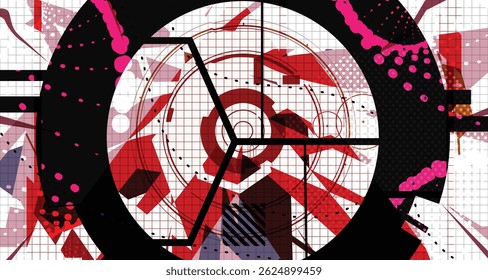Culturing Colorful Futuristic Abstract Background Bold Wireframe Texture Elements and Modern Comic Style Shapes And Dynamic Effects and Icons Design