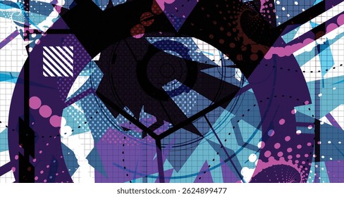 Culturando cor futurista fundo abstrato negrito Elementos de textura de arames e modernas formas de estilo cômico e efeitos dinâmicos e design de ícones