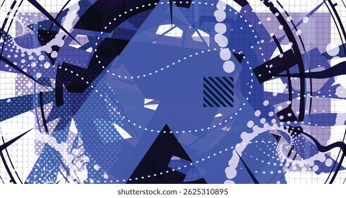 Culturing Colorful Futuristic Abstract Background Bold Wireframe Texture Elements and Modern Comic Style Shapes And Dynamic Effects and Icons Design