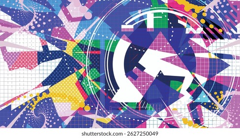 Culturando cor futurista fundo abstrato negrito Elementos de textura de arames e modernas formas de estilo cômico e efeitos dinâmicos e design de ícones	