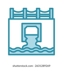 Culvert mini ilustração ícone de cor de tom duplo, uso para engenharia civil, indústria, construção, UI, kit UX, desenvolvimento de aplicativos e web, digital ou impressão.