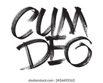 Cum Deo - With God, Latin Quotes, Positive Motivational Quote, Latin Phrase, Abstract composition. Grunge texture