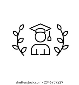 Cum laude college graduate. Pixel perfect, editable stroke icon