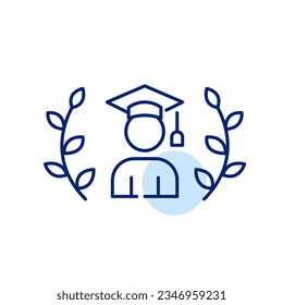 Cum laude college graduate. Pixel perfect, editable stroke icon