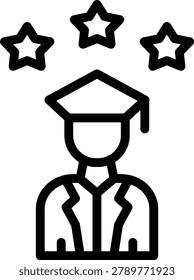 Cum Laude Line Icon and Vector