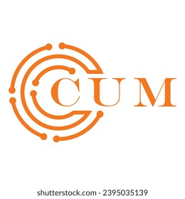 CUM letter design. CUM letter technology logo design on white background. CUM Monogram logo design for entrepreneur and business