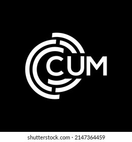 CUM letter logo design on black background. CUM creative initials letter logo concept. CUM letter design.
