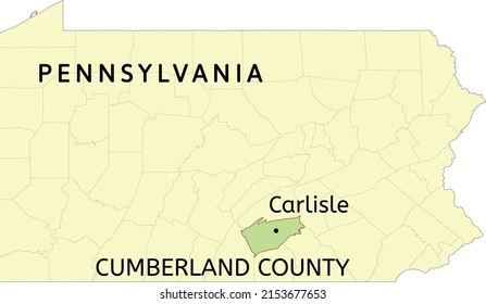 Cumberland County And Borough Of Carlisle Location On Pennsylvania State Map