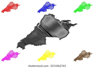 Cumberland County (Canada, Nova Scotia Province, North America) map vector illustration, scribble sketch Cumberland map