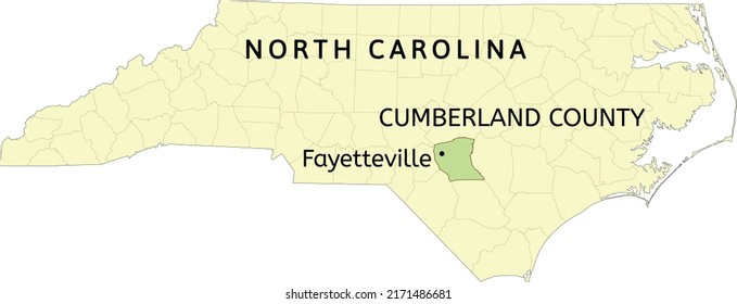 Cumberland County And City Of Fayetteville Location On North Carolina State Map