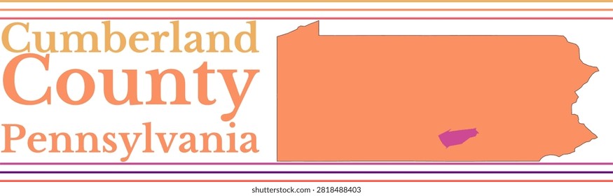 Cumberland County Pennsylvania Highlighted on State Map
