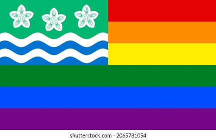 cumberland and rainbow flags. vector illustration proportion 3:5

