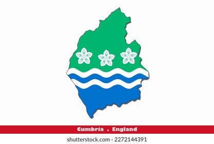 Cumbria County of England Flag