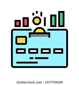 cumulative card color icon vector. cumulative card sign. isolated symbol illustration