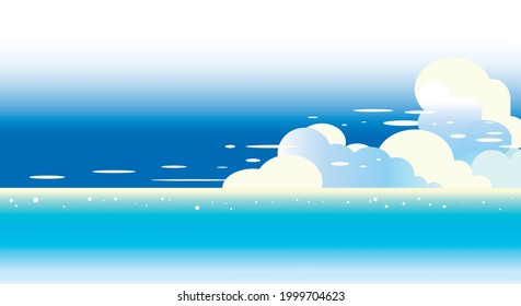 Cumulonimbus clouds in blue sea and summer sky 16:9 screen