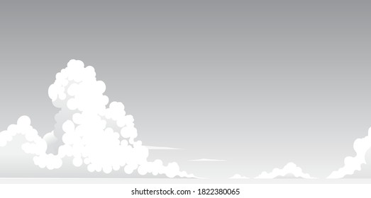 The cumulonimbus clouds in summer sky / Monochrome background material for comic books