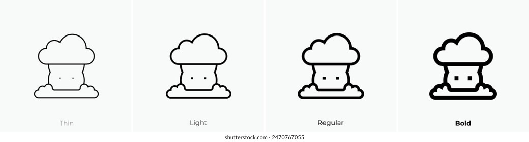 cumulonimbus icon. Thin, Light Regular And Bold style design isolated on white background