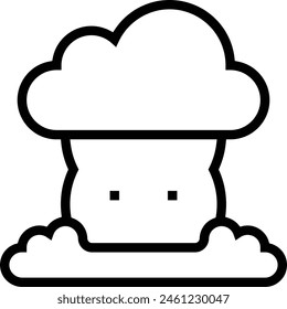 cumulonimbus. Diseño de estilo lineal delgado aislado sobre fondo blanco