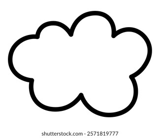 Cumulus cloud. Sketch. Hand drawn illustration. Vector illustration. Outline on isolated white background. Coloring for kids. Celestial object. Small cloud. Doodle style. Idea for web design.