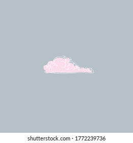 cumulus cloud swirls. sign. icon.