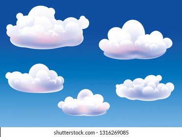 Cumulus clouds in the blue sky