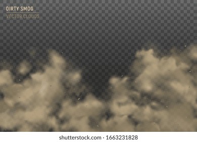 Cumulus clouds closeup realistic image against heavy smog dirty air pollution hazy effect background transparent vector illustration    