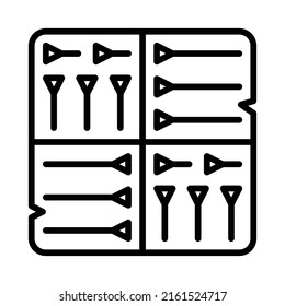 Cuneiform Icon. Line Art Style Design Isolated On White Background