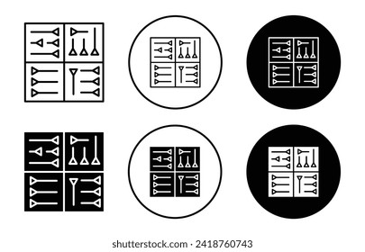 Cuneiform vector icon set collection. Cuneiform Outline flat Icon.
