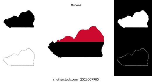 Cunene province outline map set