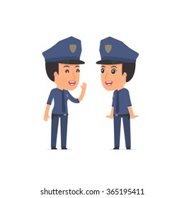 Cunning  Character Constabulary gossiping and telling secret to his friend. Poses for interaction with other characters from this series
