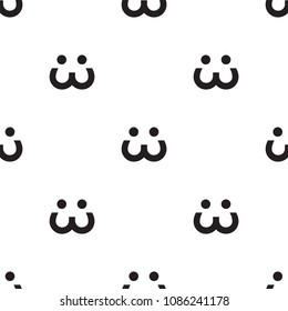 Cunning emoji. Funny face. Seamless vector pattern