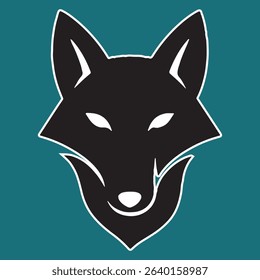 Cunning fox head silhouette Vector